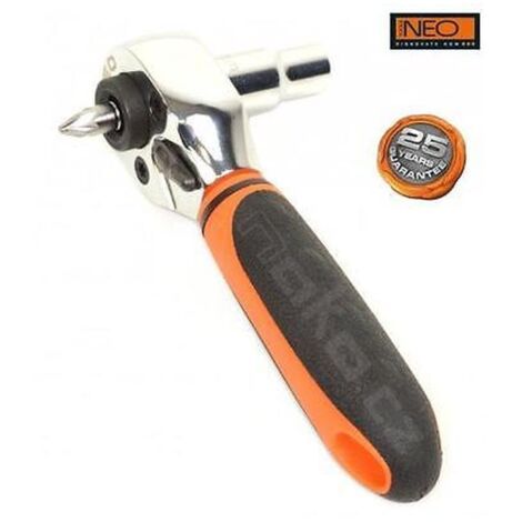 MINI CRICCHETTO 100mm PER INSERTI e BUSSOLE 1/4 - 72 DENTI - 08-501 NEO TOOLS - (1/5)