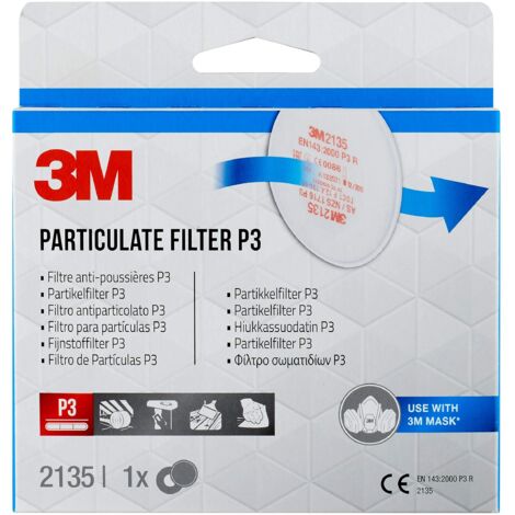 3M Filtro Antiparticolato P3 2135 per le Serie 6000 E 6500, 1PR/PK