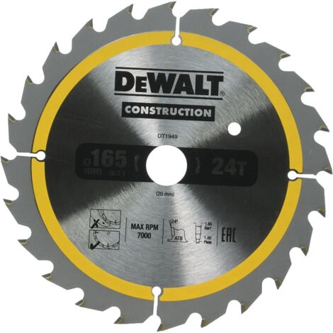 DeWalt DT1949-QZ Lama per sega circolare 165 mm Argento (1/3)