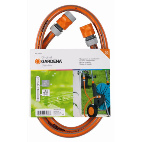 Kit di collegamento per l'irrigazione: tubo flessibile da 1,5 m + raccordi GARDENA