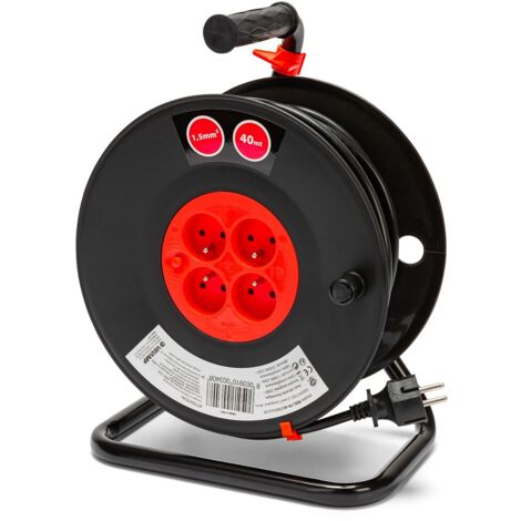Avvolgicavo prolunga VELAMP REEL-FR-40 40 m con 4 prese 2P+T 16A HO5 VV-F 3G1,5 nero (1/5)