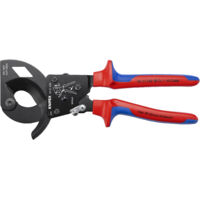 KNIPEX 95 31 250 Cesoia a cremagliera (sistema a cricchetto) con manici multicomponente verniciata nera 250 mm