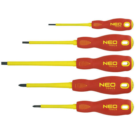 Juego de 5 destornilladores aislados NEO TOOLS 04-220 1000V, especial electricista (1/2)