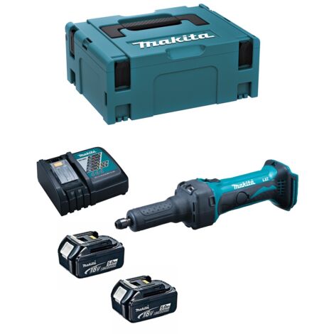 Amoladora recta 18 V Li-Ion 5 Ah MAKITA - 2 baterías, cargador, maletín - DGD800RTJ