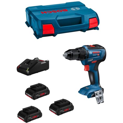 Taladro atornillador BOSCH GSR 18V-55 - 0615A5002P Profesional inalámbrico 18 V - 55 Nm Sin escobillas + 3x baterías ProCORE 4,0 Ah + cargador + caja L (1/5)