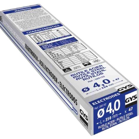 Lote de 47 electrodos de rutilo de acero GYS 085152 - Media caja - Ø4mm