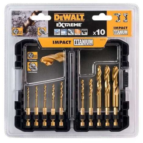 DEWALT WIERTŁO METAL HSS-TIN KPL. 10cz. HEX EXTREME IMPACT 3-12mm (1/3)