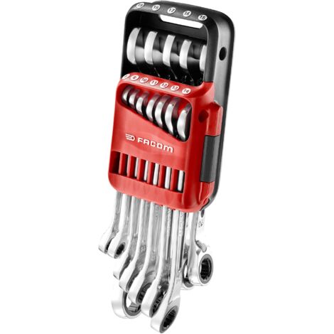 Juego de 12 llaves combinadas de trinquete FACOM 467B.JP12PB - estuche de bolsillo - 7 a 19 mm