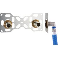 FIXSYSTEM doble : kit completo para la fijación de un grifo mural con una distancia entre ejes de 150 mm Codos de alimentación para engarzar en el tubo multicapa NOYON & THIEBAULT - Ø 16 mm, salida 3/