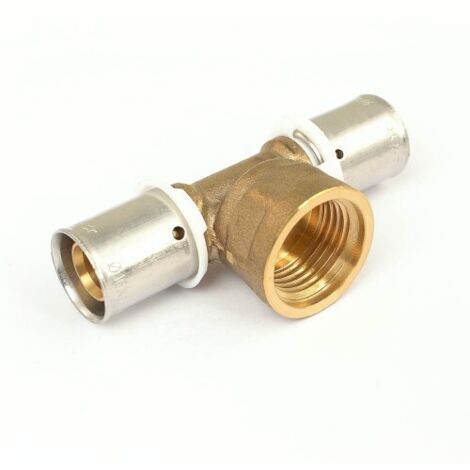 Raccord PER à sertir - Té femelle - diam 16 mm - Filetage 15x21