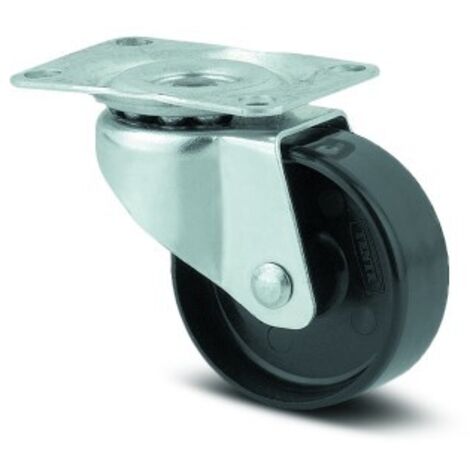Roulette pivotante - zinguée - à platine - ø25mm- Compacta