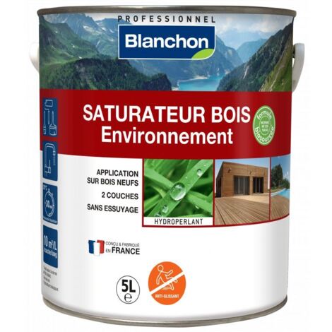 Blanchon – Saturateur bois pour terrasses – Formule biosourcée 5L – Protection non filmogène, antiglissant – Application facile en 2 couches