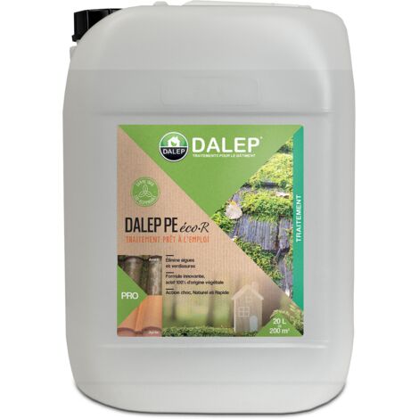Dalep – Fongicide PE éco·R 20 L – Traitement champignons, algues et lichens – Surface traitée 10 m²/L – Compatible tous matériaux