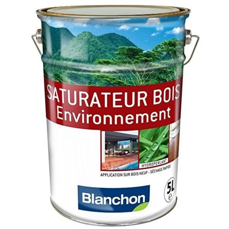 Blanchon – Saturateur bois environnement 5L – Anti-UV, hydroperlant, anti-glissant – Pour tous types de bois, application facile en 2 couches
