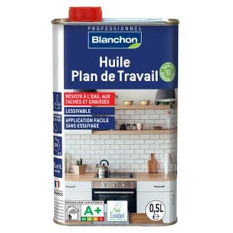 Huile plan de travail Biosourcée 0,5 L - Incolore mat - BLANCHON (1/5)