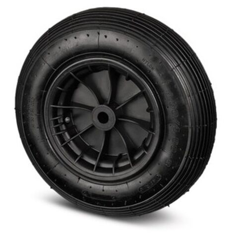 Roue pneumatique - corps en polypro - moyeu lisse - noir - Alésage ø 25 mm - TENTE (1/2)