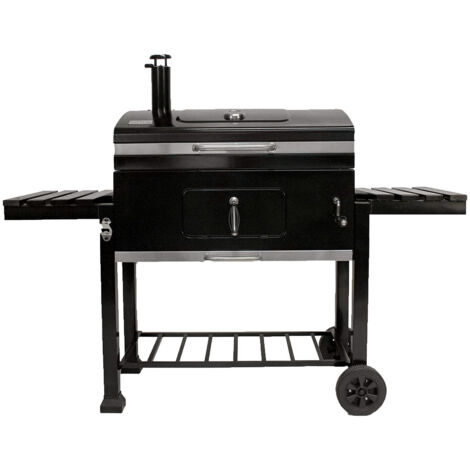 Barbecue à charbon 32'' XL – Surface de cuisson 77 x 42 cm – Grilles en fonte – Couvercle émaillé – Thermomètre intégré