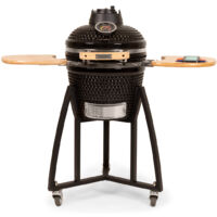 Barbecue kamado céramique compact 16' – Surface de cuisson 34 cm pour 4-6 personnes – Thermomètre Bluetooth VI Smart – Éclairage LED intégré