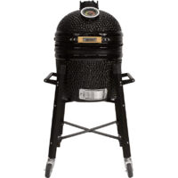 Kamado barbecue céramique 15'' – Surface de cuisson 33,5 cm – Thermomètre XL intégré – Pour grillades et fumage
