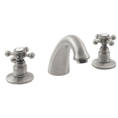 ANTEA Mitigeur de lavabo 3 trous avec vidage, nickel brossé (1/2)