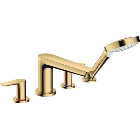 Hansgrohe Talis E - Mélangeur de baignoire sur gorge, 4 trous, aspect doré poli 71748990 (1/5)