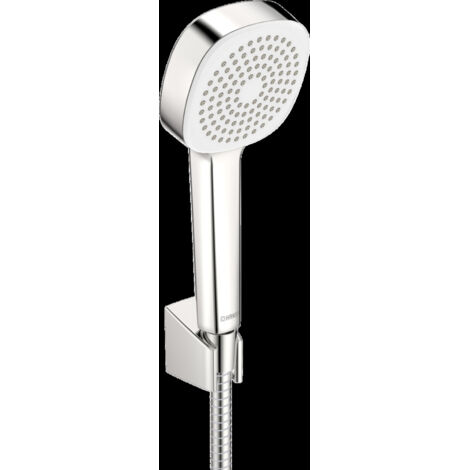 Hansa Basicjet - Set de pommeau de douche, 1 jet, support et flexible, chrome 44600113 (1/5)