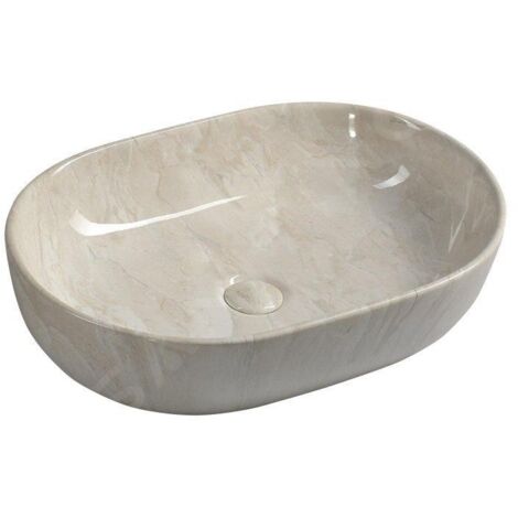 Sapho Dalma - Vasque à poser, 590x420 mm, sans trou pour robinet, marfil MM427 (1/5)