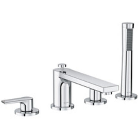 Kludi Zenta SL - Mitigeur pour montage sur bord de baignoire, installation 4 trous, chrome 484240565 (1/3)