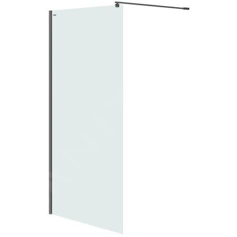 Cersanit Mille - Paroi de douche Walk-In, 100x200 cm, noir/verre clair S161-003 (1/4)