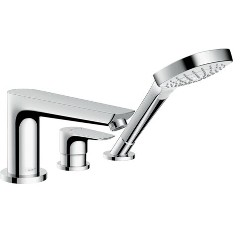 Hansgrohe – Mitigeur de baignoire 3 trous – Finition chromée – Cartouche céramique – Technologie AirPower pour jet doux – Débit 20 l/min (1/4)
