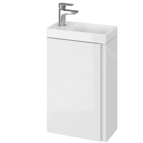 Cersanit Moduo - Meuble avec lavabo, 59x39x22 cm, 1 porte, charnières G/D, blanc S801-218-DSM