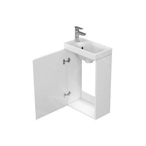 Cersanit Moduo - Meuble avec lavabo, 59x39x22 cm, 1 porte, charnières G/D, blanc S801-218-DSM