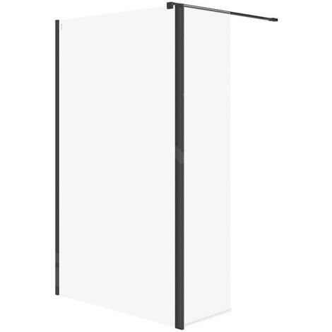 Cersanit Mille - Paroi de douche Walk-In, 120x200 cm, noir/verre clair S601-182 (1/2)