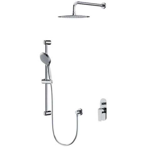 Cersanit City - Set de douche avec mitigeur encastré, avec corps d’encastrement, diamètre 25 cm, 3 jets, chrome S952-014 (1/2)
