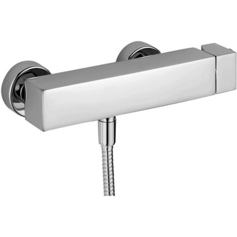 Mitigeur de douche externe Acier looking Paffoni Level series LEC168ST Laiton - Steel looking (1/2)