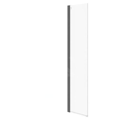 Cersanit Mille - Paroi latérale mobile pour Walk-In, 54x200 cm, noir/verre clair S161-012 (1/2)