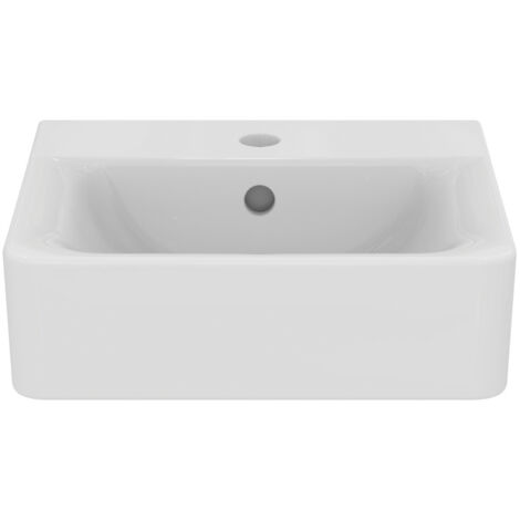 Ideal Standard – Lave-main cube 400x360x160 mm avec trou pour mitigeur – Fixation vis à double filetage – Argile réfractaire – E713701 (1/4)