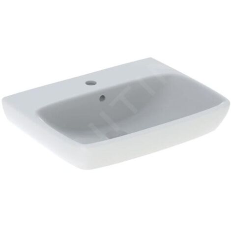 Geberit Selnova Square - Lavabo 650x480 mm, avec un trou de robinetterie, avec trop-plein, blanc 500.299.01.5 (1/2)