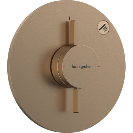 Hansgrohe – Mitigeur de douche encastré bronze brossé – Système de mélange céramique – Débit 29,5 l/min – Rosace ajustable Ø 155 mm – 75618140