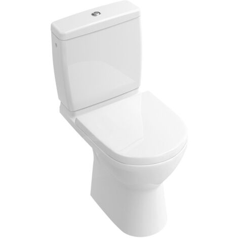 Villeroy & Boch O.novo - cuvette de WC Compact, sortie arrière, DirectFlush, CeramicPlus, blanc alpin 5689R0R1 (1/5)
