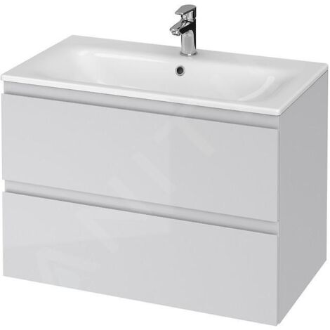 Cersanit Moduo - Meuble avec lavabo, 57x80x45 cm, 2 tiroirs, gris S801-315-DSM (1/3)