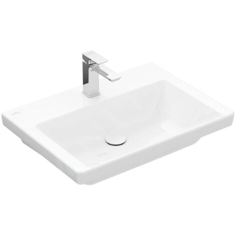 Villeroy & Boch Subway 3.0 - Lavabo 650x470 mm, sans trop-plein, trou pour robinet, CeramicPlus, Stone White 4A7068RW (1/5)