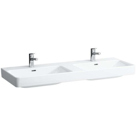 Double vasque Laufen Pro S 1300x175x465 mm 2 trous robinet avec trop-plein blanc (1/5)