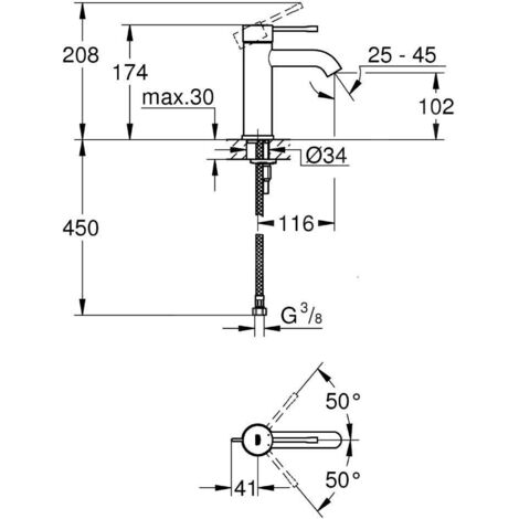 Grohe Essence - Mitigeur de lavabo S, chrome 23590001