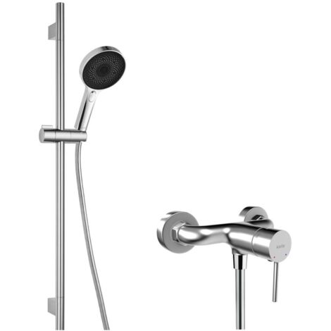 kielle Oudee - Set de douche avec mitigeur, colonne, flexible et tête de douche, chrome 10202SN10 (1/5)