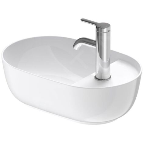 Duravit Luv - Lave-mains 420x270 mm, avec un trou variable, DuraCeram, blanc alpin 0381420000 (1/4)