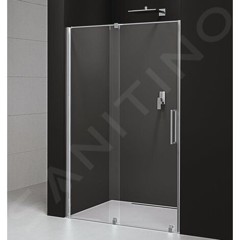 Polysan Rolls Line - Porte de douche coulissante 1200 x 2000 mm, aluminium poli/verre clair RL1215 (1/5)