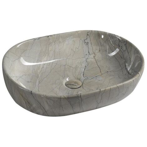 Sapho Dalma - Vasque à poser, 590x420 mm, sans trou pour robinet, grigio MM413 (1/5)