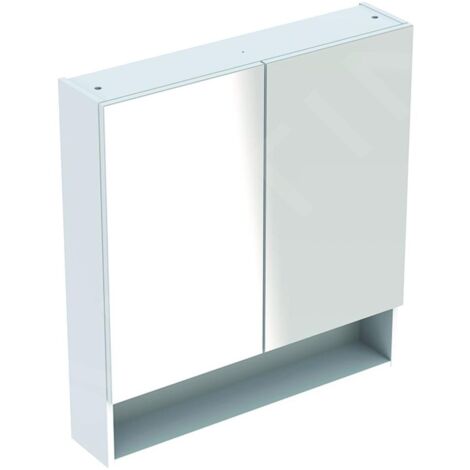 Geberit Selnova Square - Armoire de toilette 850x788x175 mm, 2 portes, blanc brillant 501.268.00.1 (1/3)