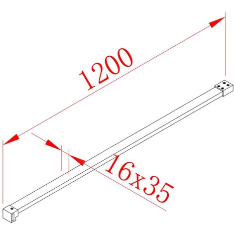 Polysan Modular Shower - Support à MS perpendiculaire, 1200 mm, chrome MSBR1